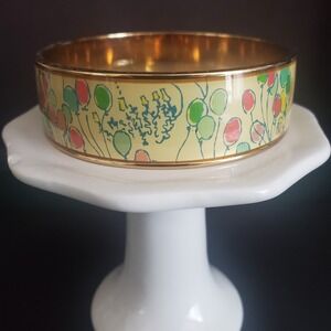 Lilly‎ Pulitzer POP Bangle Bracelet Gold Plated with Yellow Enamel Signed